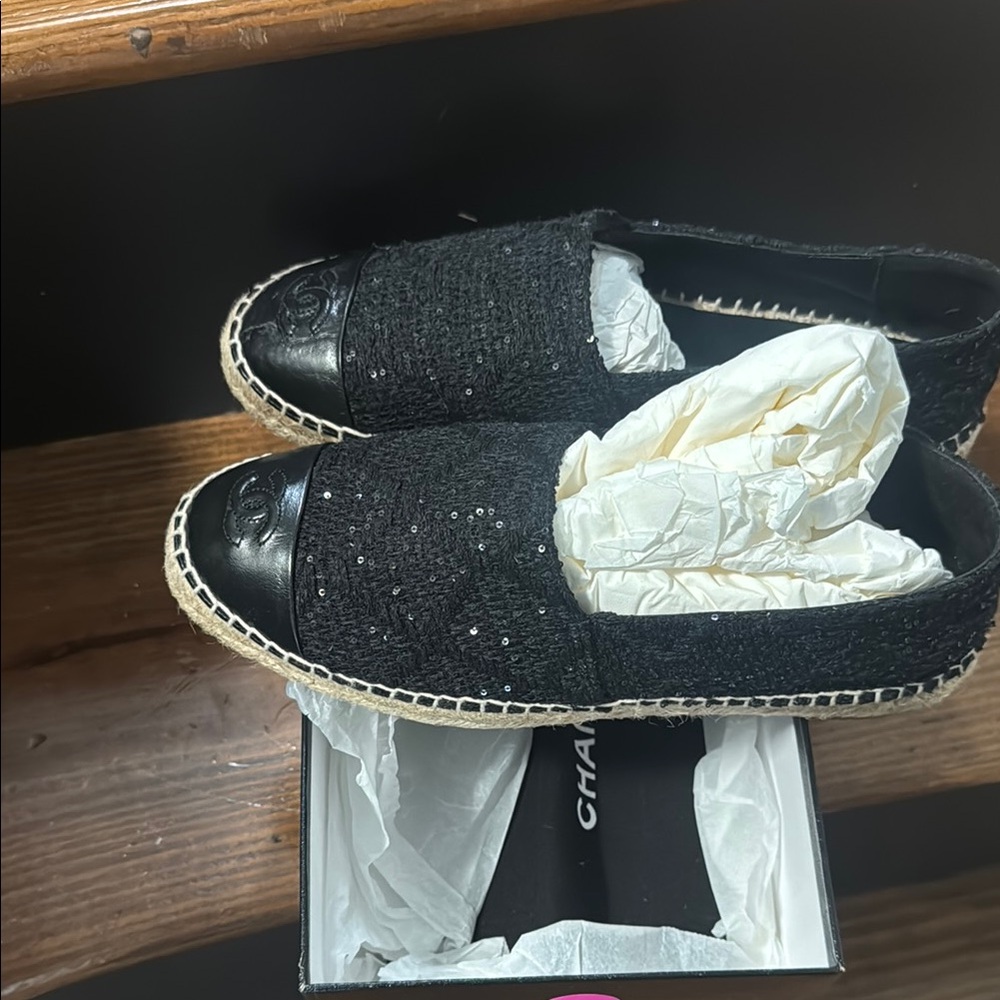 Chanel Black Espadrilles
